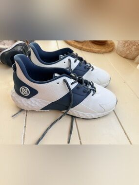 G/FORE Navy and White Golf Sneakers